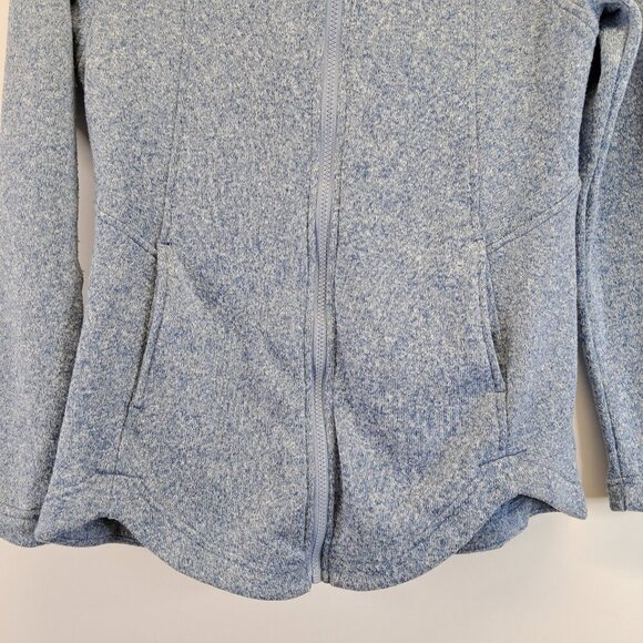 Eddie Bauer Blue Knit Full Zipper Hooded Sweater Size M - Picture 3 of 13